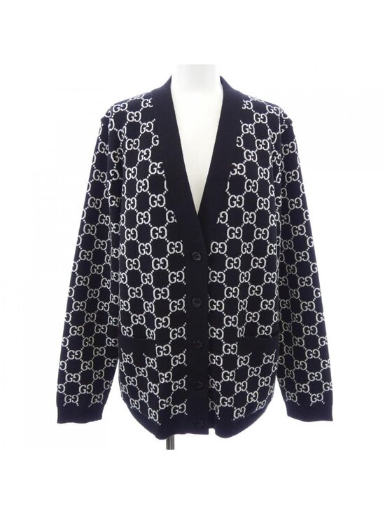 Gucci Sweaters - Gucci GG Wool Jacquard Reversible Cardigan